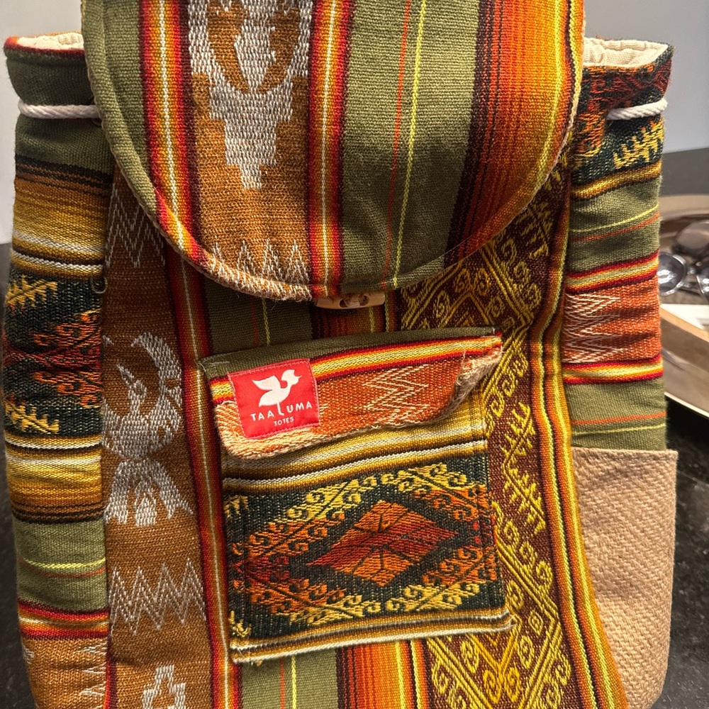 Taaluma Totes Earthy Patterned Backpack - image 2